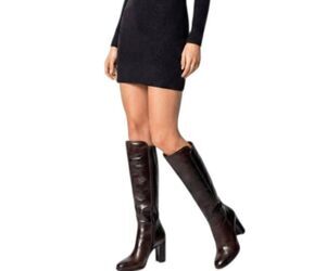 BRUNO PREMI Brown Leather Knee High Boots Size 39 (US 7.5)